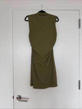 The Commons Sleeveless Olive Green Draped Women’s Dress - Size Medium